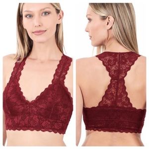 NWT Burgundy Padded Bralette - One size